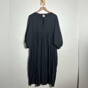 House of Sundar Sara Midi Dress Black Oasis Organic Cotton XXL Boho Festival